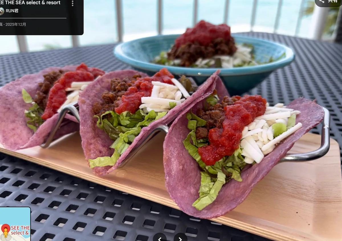 手作り紅芋タコス